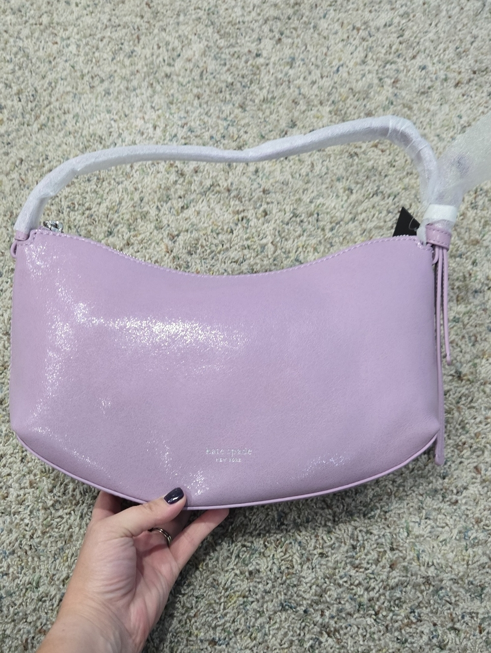 kate spade Lavender Patent Crescent Shoulder Bag